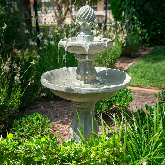 Light Grey Solar Traditional Fountain with LED