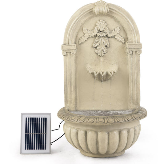 Regal wall mounted solar water feature with LED